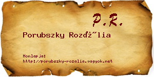 Porubszky Rozália névjegykártya